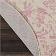 Nourison Jubilant 5' x Round White and Pink Fabric Vintage Area Rug (5' Round)