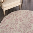 Nourison Jubilant 5' x Round White and Pink Fabric Vintage Area Rug (5' Round)