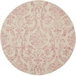 Nourison Jubilant 5' x Round White and Pink Fabric Vintage Area Rug (5' Round)