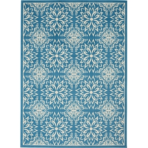 Nourison Jubilant 6' x 9' Ivory/Blue Farmhouse Indoor Rug Polypropylene
