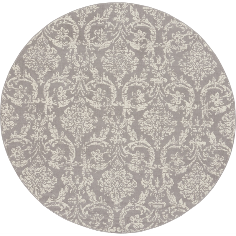 Nourison Jubilant 8' x round Gray Vintage Indoor Rug Polypropylene