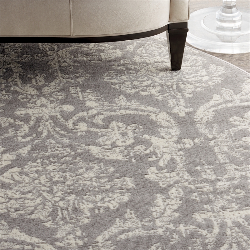 Nourison Jubilant 8' x round Gray Vintage Indoor Rug Polypropylene
