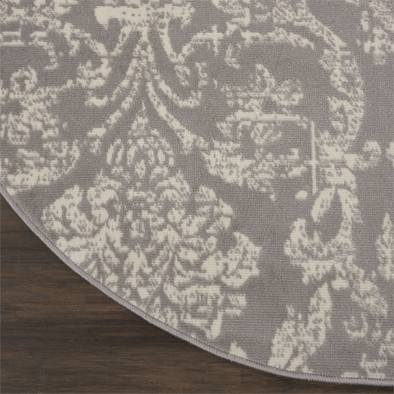 Nourison Jubilant 8' x round Gray Vintage Indoor Rug Polypropylene