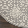 Nourison Jubilant 8' x Round Gray Fabric Farmhouse Area Rug (8' Round)