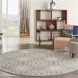 Nourison Jubilant 8' x Round Gray Fabric Farmhouse Area Rug (8' Round)