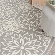 Nourison Jubilant 8' x Round Gray Fabric Farmhouse Area Rug (8' Round)