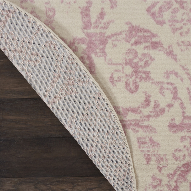 Nourison Jubilant 8' x round Ivory/Pink Vintage Indoor Rug Polypropylene