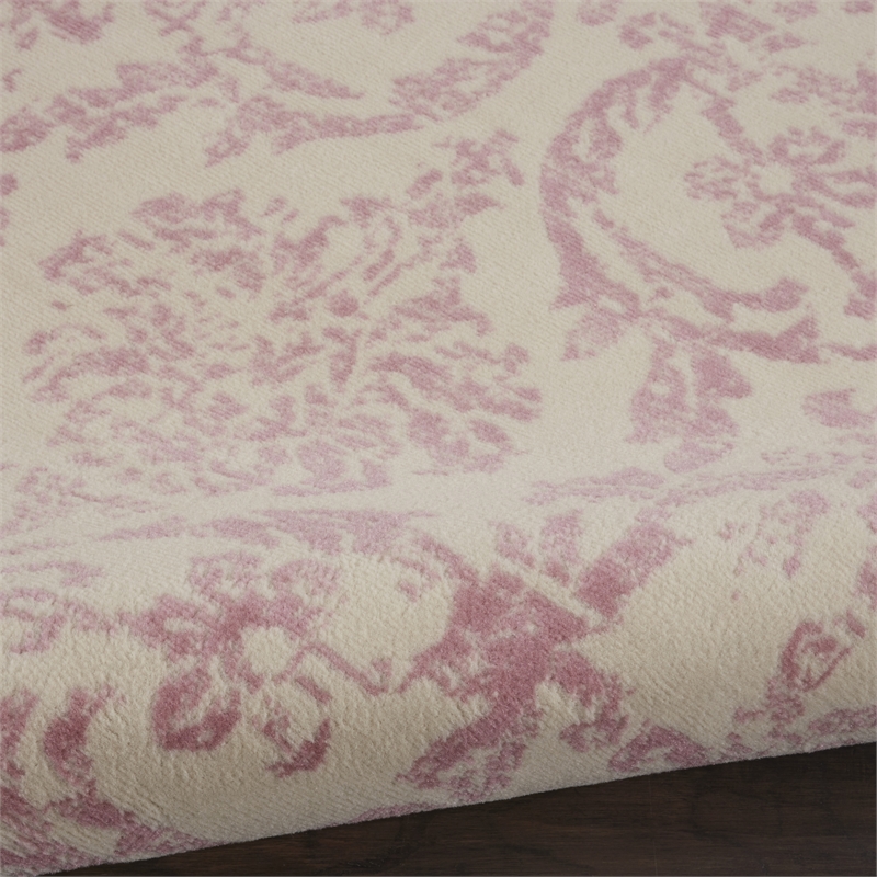 Nourison Jubilant 8' x round Ivory/Pink Vintage Indoor Rug Polypropylene