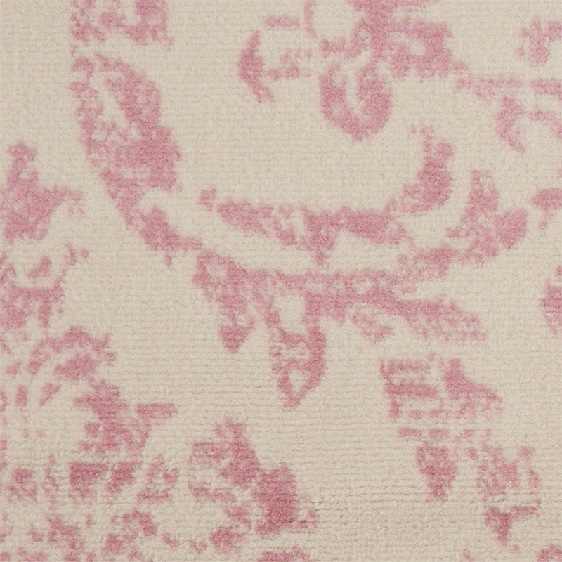 Nourison Jubilant 8' x round Ivory/Pink Vintage Indoor Rug Polypropylene