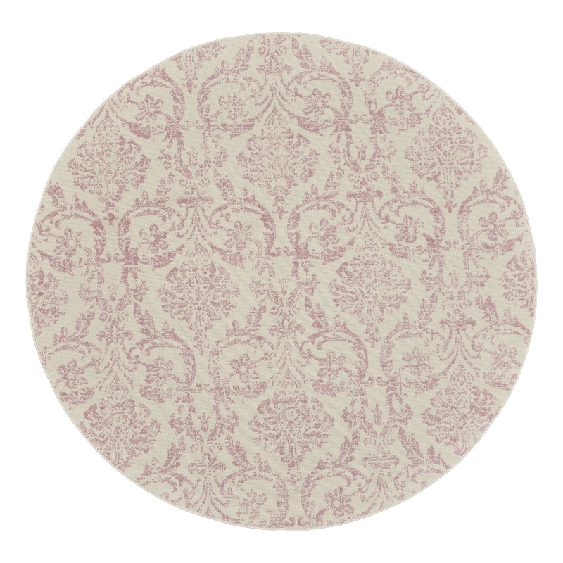 Nourison Jubilant 8' x round Ivory/Pink Vintage Indoor Rug Polypropylene