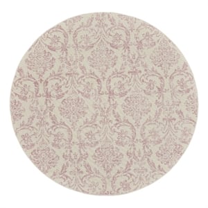 Nourison Jubilant 8' x round Ivory/Pink Vintage Indoor Rug Polypropylene