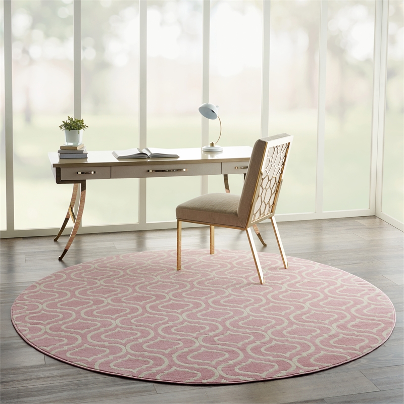 Nourison Jubilant 8' x round Pink Contemporary Indoor Rug Polypropylene