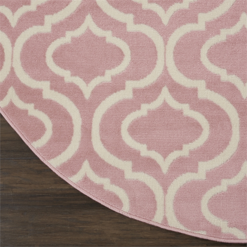 Nourison Jubilant 8' x round Pink Contemporary Indoor Rug Polypropylene