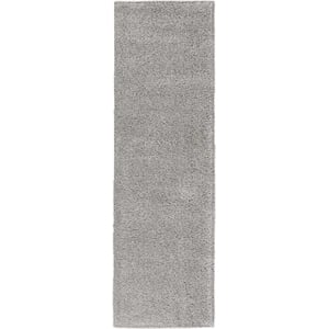 Nourison Malibu Shag 2'2&quot x 9'10&quot Silver Grey Shag Indoor Rug