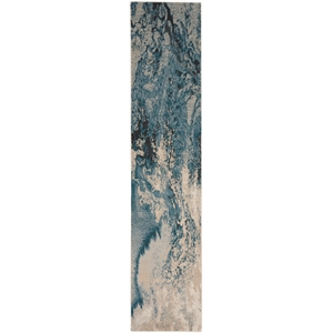 Nourison Maxell 2'2&quot x 12' Ivory/Teal Modern Indoor Rug