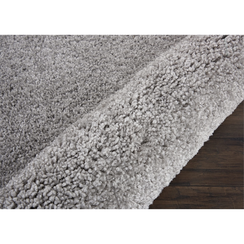 Nourison Malibu Shag 3' x 5' Silver Grey Shag Indoor Rug