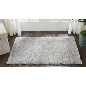 Nourison Malibu Shag 3' x 5' Silver Grey Shag Indoor Rug