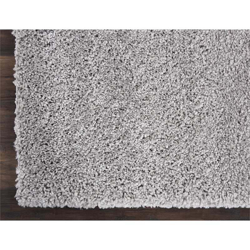 Nourison Malibu Shag 3' x 5' Silver Grey Shag Indoor Rug