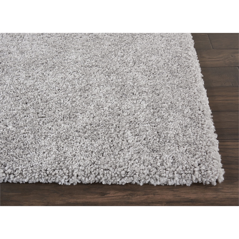 Nourison Malibu Shag 3' x 5' Silver Grey Shag Indoor Rug