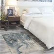 Nourison Maxell 3' x 5' Ivory/Teal Modern Indoor Rug Polyester