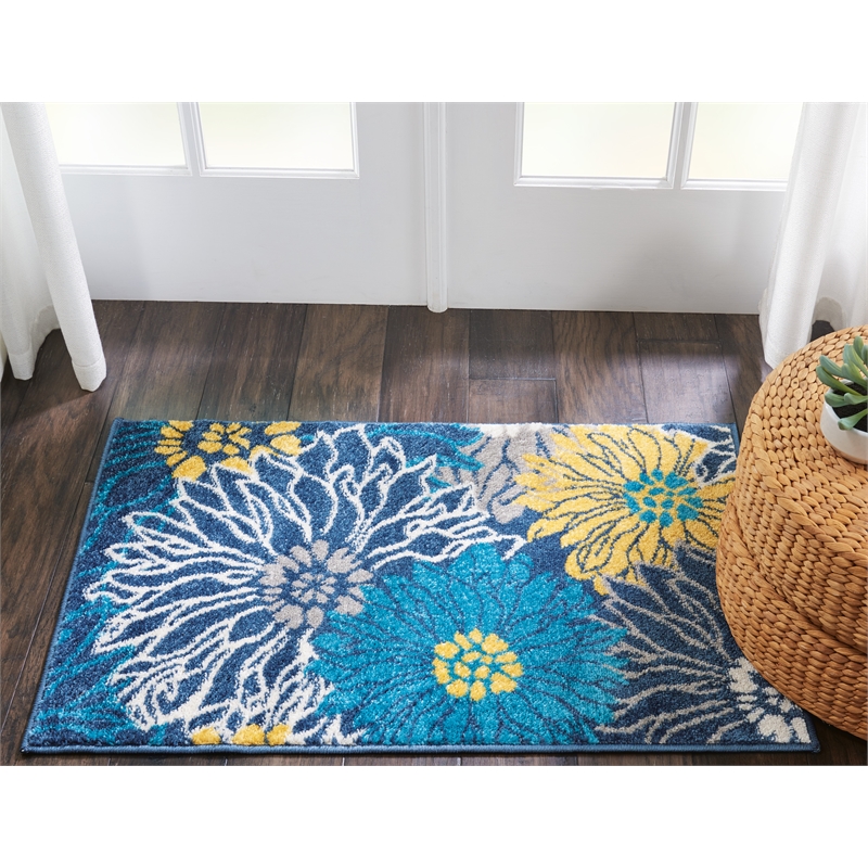 Nourison Passion 2' x 3' Blue Fabric Contemporary Area Rug (2' x 3')