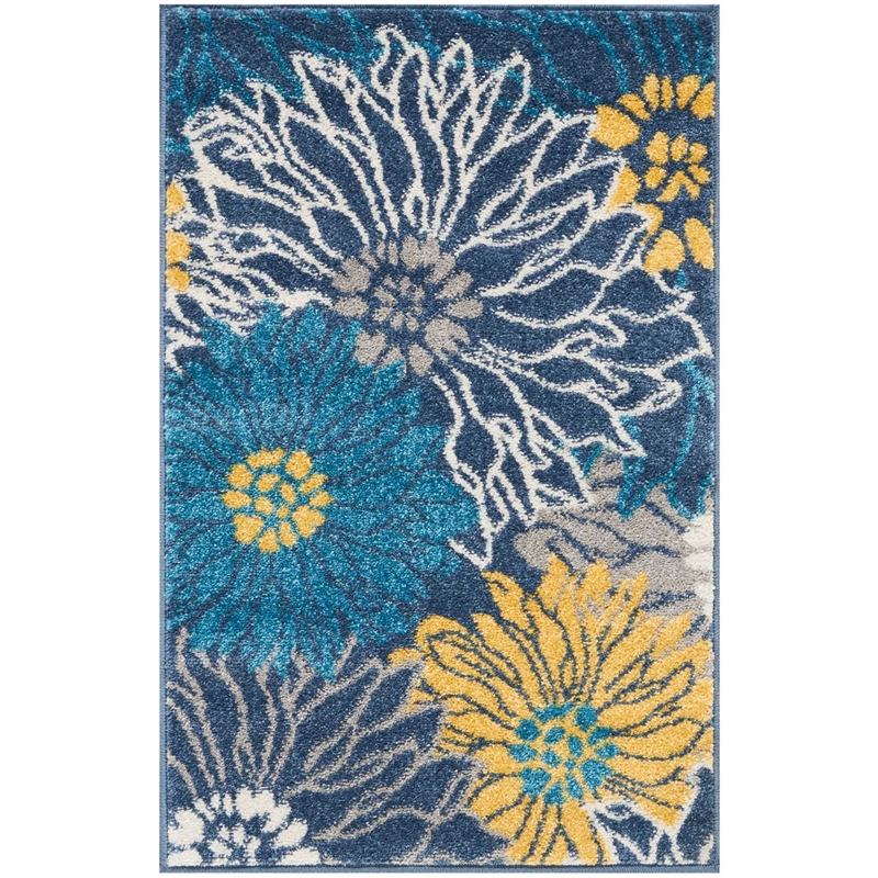 Nourison Passion 2' x 3' Blue Fabric Contemporary Area Rug (2' x 3')