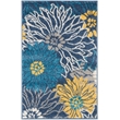 Nourison Passion 2' x 3' Blue Fabric Contemporary Area Rug (2' x 3')