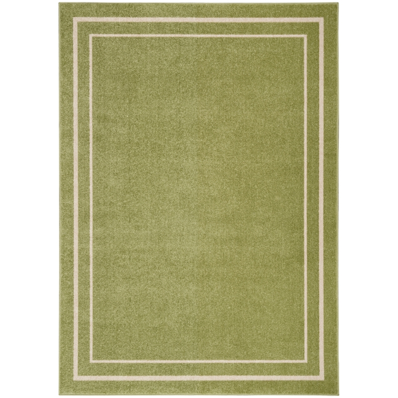 Nourison Essentials 4' x 6' Green Ivory Fabric Contemporary Area Rug (4' x 6')