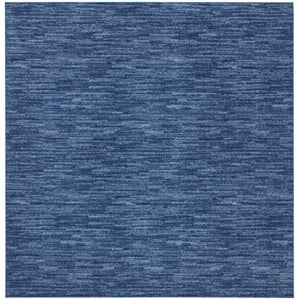 Nourison Essentials 5' x square Navy Blue Outdoor Indoor/Outdoor Rug