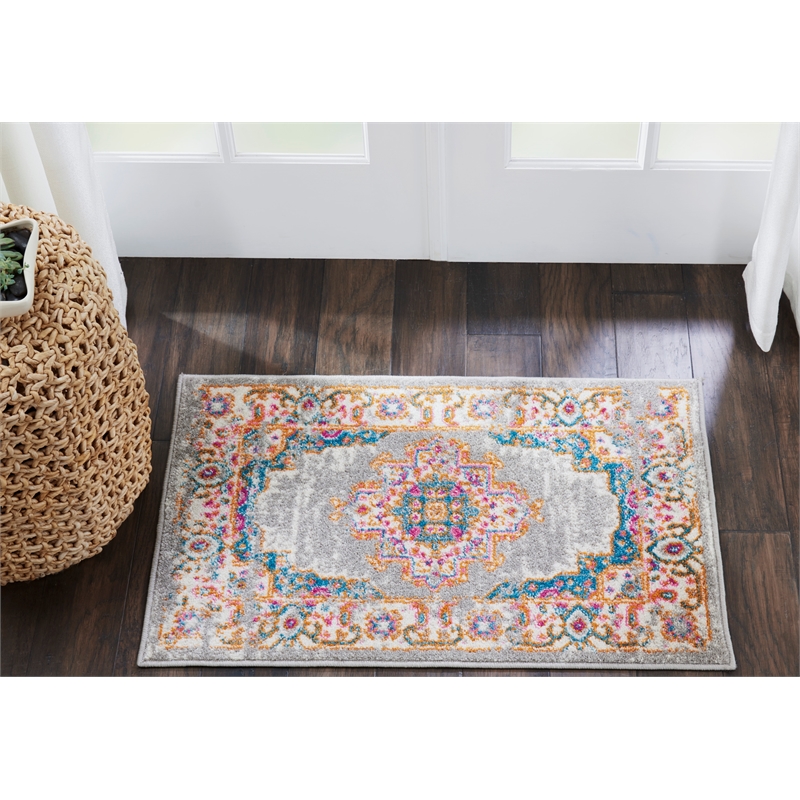 Nourison Passion 2' x 3' Gray Fabric Bohemian Area Rug (2' x 3')