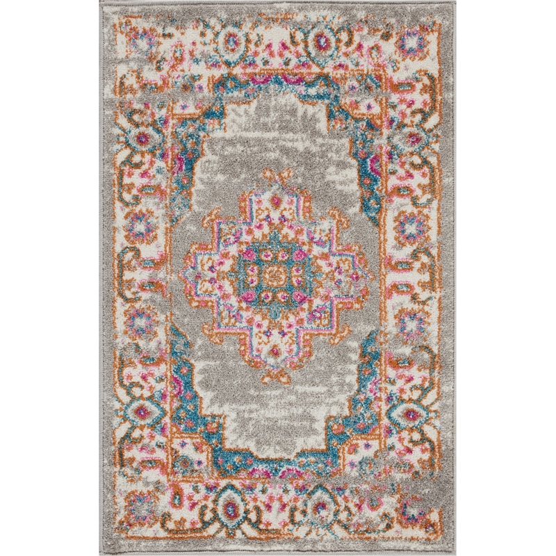 Nourison Passion 2' x 3' Gray Fabric Bohemian Area Rug (2' x 3')