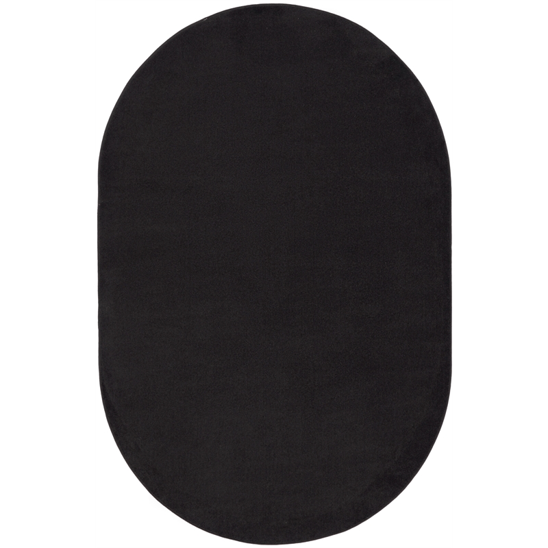 Nourison Essentials 6' x 9' Oval Black Fabric Outdoor Area Rug (9' Oval)