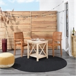 Nourison Essentials 6' x Round Black Fabric Outdoor Area Rug (6' Round)