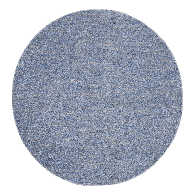 Nourison Essentials 6' x Round Blue Gray Fabric Outdoor Area Rug (6' Round)