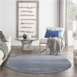 Nourison Essentials 6' x Round Blue Gray Fabric Outdoor Area Rug (6' Round)