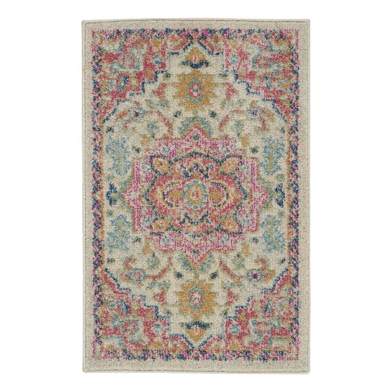 Nourison Passion 2' x 3' Ivory Pink Fabric Bohemian Area Rug (2' x 3')