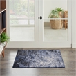 Nourison Passion 2' x 3' Light Blue Black Fabric Modern Area Rug (2' x 3')