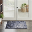 Nourison Passion 2' x 3' Light Blue Black Fabric Modern Area Rug (2' x 3')