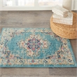 Nourison Passion 2' x 3' Light Blue Fabric Bohemian Area Rug (2' x 3')