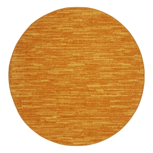 Nourison Essentials 4' x Round Sunburst Fabric Outdoor Area Rug (4' Round)