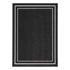 Nourison Essentials 5' x 7' Black Ivory Fabric Contemporary Area Rug (5' x 7')