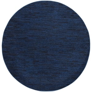 Nourison Essentials 6' x ROUND Midnight Blue Outdoor Indoor/Outdoor Rug