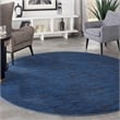 Nourison Essentials 8' x Round Midnight Blue Fabric Outdoor Area Rug (8' Round)