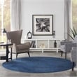 Nourison Essentials 8' x Round Midnight Blue Fabric Outdoor Area Rug (8' Round)