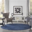 Nourison Essentials 8' x Round Midnight Blue Fabric Outdoor Area Rug (8' Round)