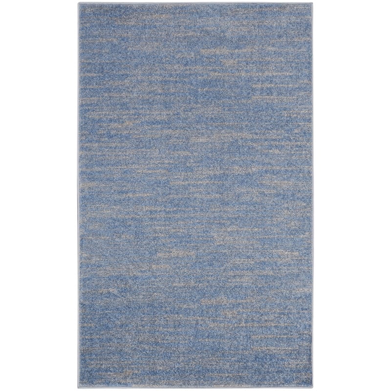 Nourison Essentials 3' x 5' Blue/Grey Outdoor Indoor/Outdoor Rug