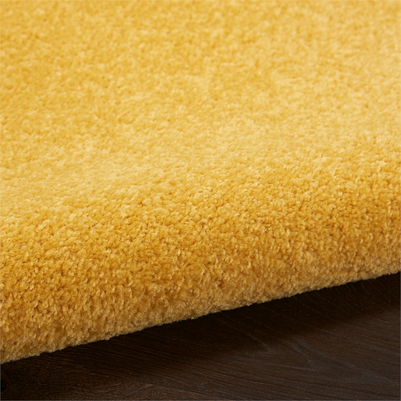 Nourison Essentials 6' x Round Yellow Fabric Outdoor Area Rug (6' Round)