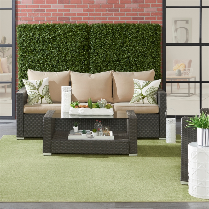 Nourison Essentials 7' x 10' Green Outdoor Indoor/Outdoor Rug