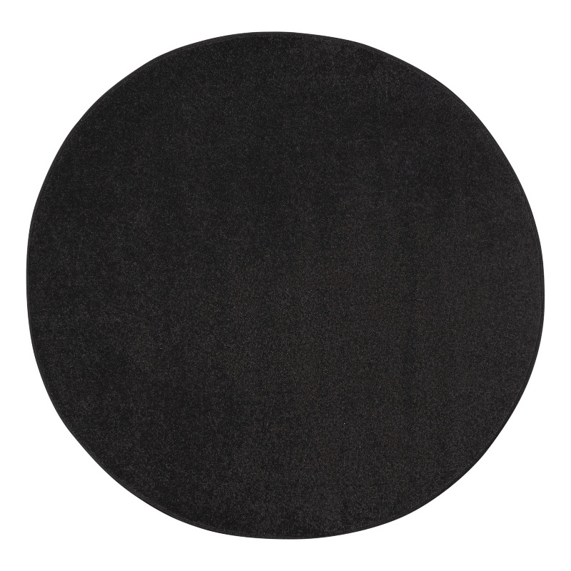 Nourison Essentials 4' x Round Black Fabric Outdoor Area Rug (4' Round)