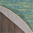 Nourison Essentials 4' x Round Blue Green Fabric Outdoor Area Rug (4' Round)